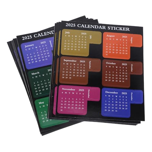 FRCOLOR 12枚 年用カレンダーインデックスシール 多彩な月間マーク付箋 剥がせる自己粘着式 学習用ブックタブ スケジュール管理向け