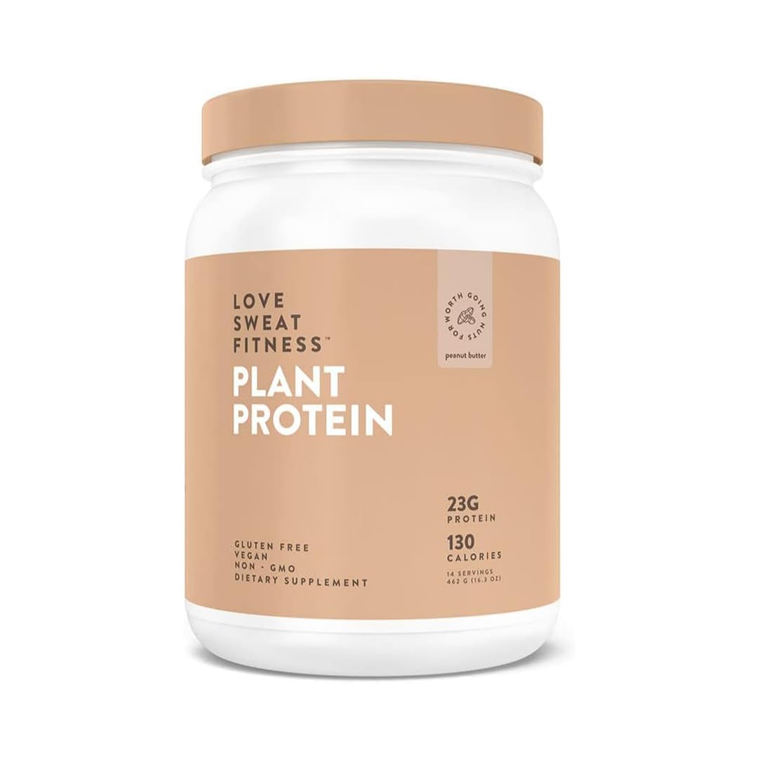 Love Sweat Fitness Proteína Vegetal Orgânica de Ervilha e Arroz Integral sabor Pasta de Amendoim, 14 porções