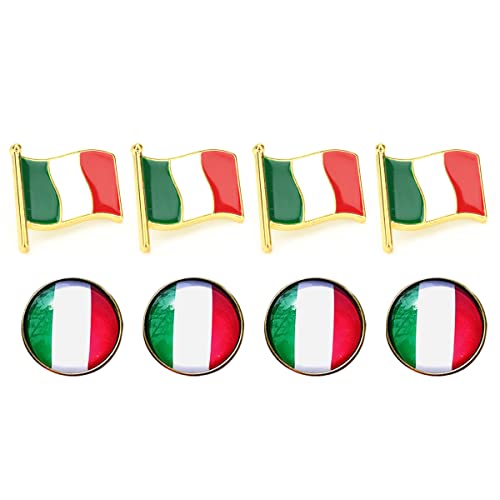 8pc spilla bandiera italiana, Metallo