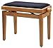 Classic Cantabile Pianobank Buche-matt (Höhenverstellbar von 47-56cm, Spindelmechanik, Sitzfläche 55 x 32cm, schwarzer Velourbezug, stabil)