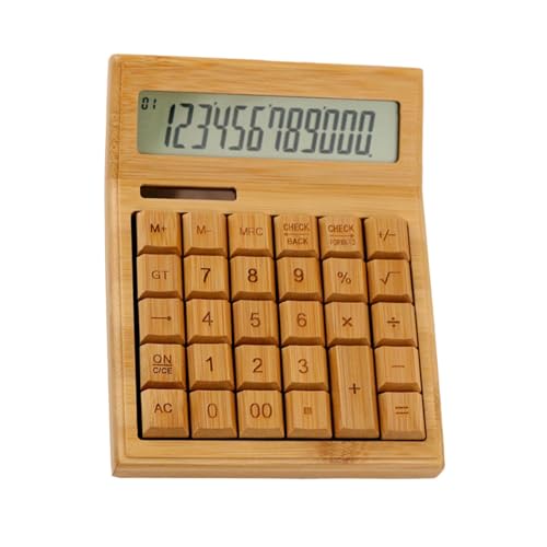 BNF® Solar Calculator Bamboo 12 Digit Desktop Calculator for Students Kids Adults large|Business & Industrial | Office | Office Equipment | Calculators Deal