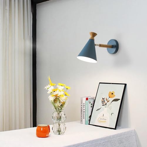 Lámparas de pared modernas y sencillas E27 con aplique de pared de pasillo ajustable de madera 3