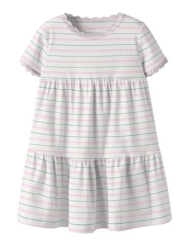 NAME IT Nmffensina SS Dress PB, Gardenia, 98 cm Niñas y niñas