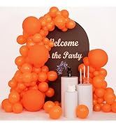 CVPARTYON Orange Balloons, 125 PCS Assorted Sizes 18 inch, 12 inch, 10 inch, 5 inch - Great for T...