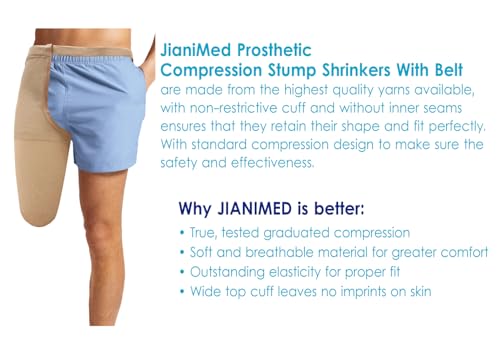 Image of Prosthetic Stump Shrinkers with Belt - Above Knee, 35cm, Compression, Amputee Socks, 20-30, Daily use, Taiwan Excellence L