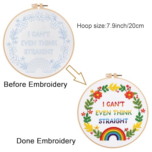 Image of Louise Maelys LGBT Pride Embroidery Kit for Beginners Rainbow Craft | Cross Stitch Kits for Creative Expression, Needlepoint Kit for Adults to Enjoy Meaningful Crafts, Gifts and Home Decor