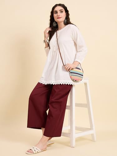Image of Nermosa Women's Loose Cotton Relaxed Fit Palazzo