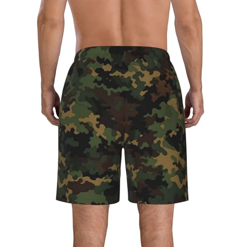 Camouflage Pattern Men's Swim Trunks Quick Dry Board Shorts with Pockets Casual Drawstring Beach Shorts3