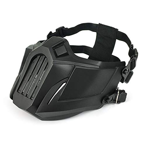 Anyoupin Airsoft Mask Creative Protective Half Face Mask For Halloween Airsoft Diy Masquerade Costume Party Black #TOP6