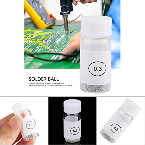 Image of Tin Solder Ball BGA Solder Ball Reballing Soldering Ball PCB Heat Universal Stencil Balls for GPU CPU IC Chip PCB Board, Circuit Module(0.3mm)