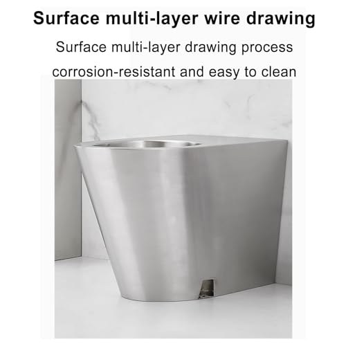 Hocheffiziente, wassersparende Toilette mit intelligenter Sensorik, Badezimmertoilette aus Edelstahl 304, kommerzielle Toilette mit Doppelspülung und Siphon, be,Stainless Steel Induction Valve