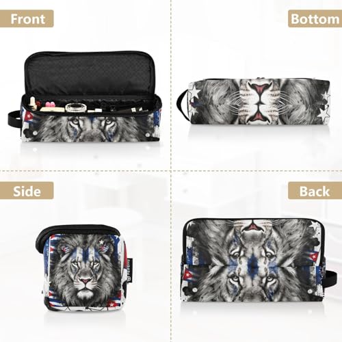 Organizador de herramientas para cabello 2 en 1 y tapete resistente al calor impermeable para planchas y rizadores, organizador de viaje portátil Lion miniatura 5