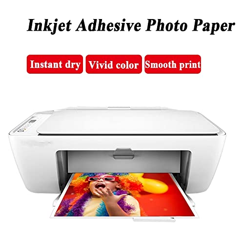 Liwute 50Sheets Self Adhesive Photo Paper, A4 Glossy Sticky, Crafts Diy Project, Inkjet Printer Photo Sticker Paper (8.5X11"-50Sheets-135Gsm) #TOP4