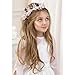 AOPRIE Pearl Flower Headband for Women Girls Wedding Wreath Floral Garland Halloween Party Event Supllies Favors Gold White, 1 Pack