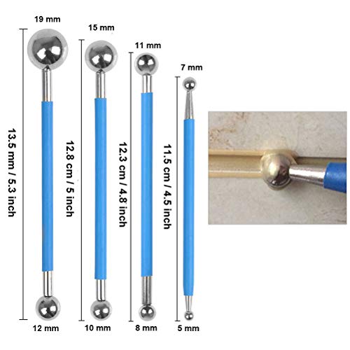 VERNUOS Caulking Tool Kit, Caulking Tools Silicone Sealant Finishing Tool Grout Scraper Caulk Remover Caulk Nozzle Caulk Caps with 4 Metal Ball Tile Caulk Finishing - Thumbnail 4