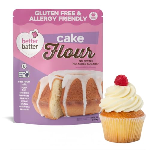 Better Batter Cake Flour - Award Winning Nutritious, Vegan, Allergen Free, Gluten-Free, Low Carb, & Kosher - Cup for Cup Alternative All-Purpose Baking, Organic, Non-GMO, 4 lb