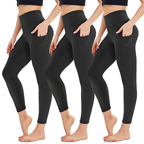 Leggings capri para mujer en talla 3XL, pantalones cómodos de cintura alta con bolsillos