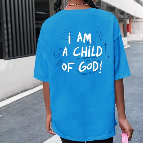 KEEVICI Cute I Am A God of Child Shirt Girls Graphic Tees Christian T Shirts for Kids Jesus Religious Faith Cotton Summer Top3