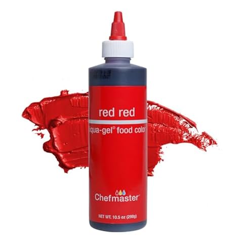Chefmaster Red Red Liqua-Gel® Food Coloring | Vibrant Color | Professional-Grade Dye for Icing, Frosting, Fondant | Baking & Decorating | Fade-Resistant | Easy-to-Use | Made in USA | 10.5 oz Cover