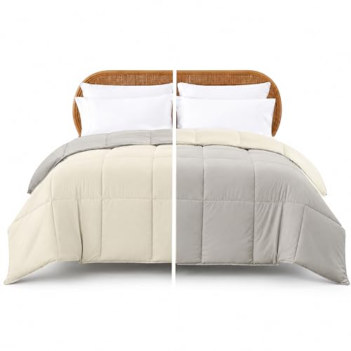 Image of Modern Threads Down Alternative Reversible Comforter Ivory /Taupe Twin