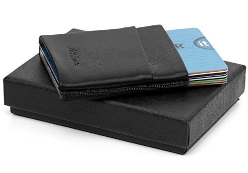 Minimalist Leather Wallet Gift for Men | Slim Credit Card Wallet | Father's Day, Valentine's Gift for Him, Birthday Gift | Travel Wallet | Can Carry up to 14 Cards4