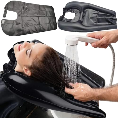 Bac a Shampoing Domicile,Lavabo Gonflable Pour Shampoing,Lavabo à Cheveux Gonflable,Bac Les Cheveux Lavage en PVC,Plateau Portable,Bac à Shampooing...