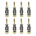 8PCS 4mm Banana Spiral Type Adapter Electronic Connector Screw Stereo Speaker Audio Copper Terminal(8 Black)