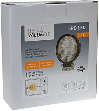 HELLA 357108001 ValueFit 5 Round LED Close Range Worklight, Black