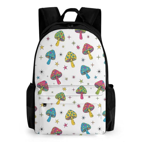 Durable Outdoor Adventure Backpack for Rock Climbing, Lightweight Gear Bag with Carabiner Loops for Men & Women, Mushroom Bookbag