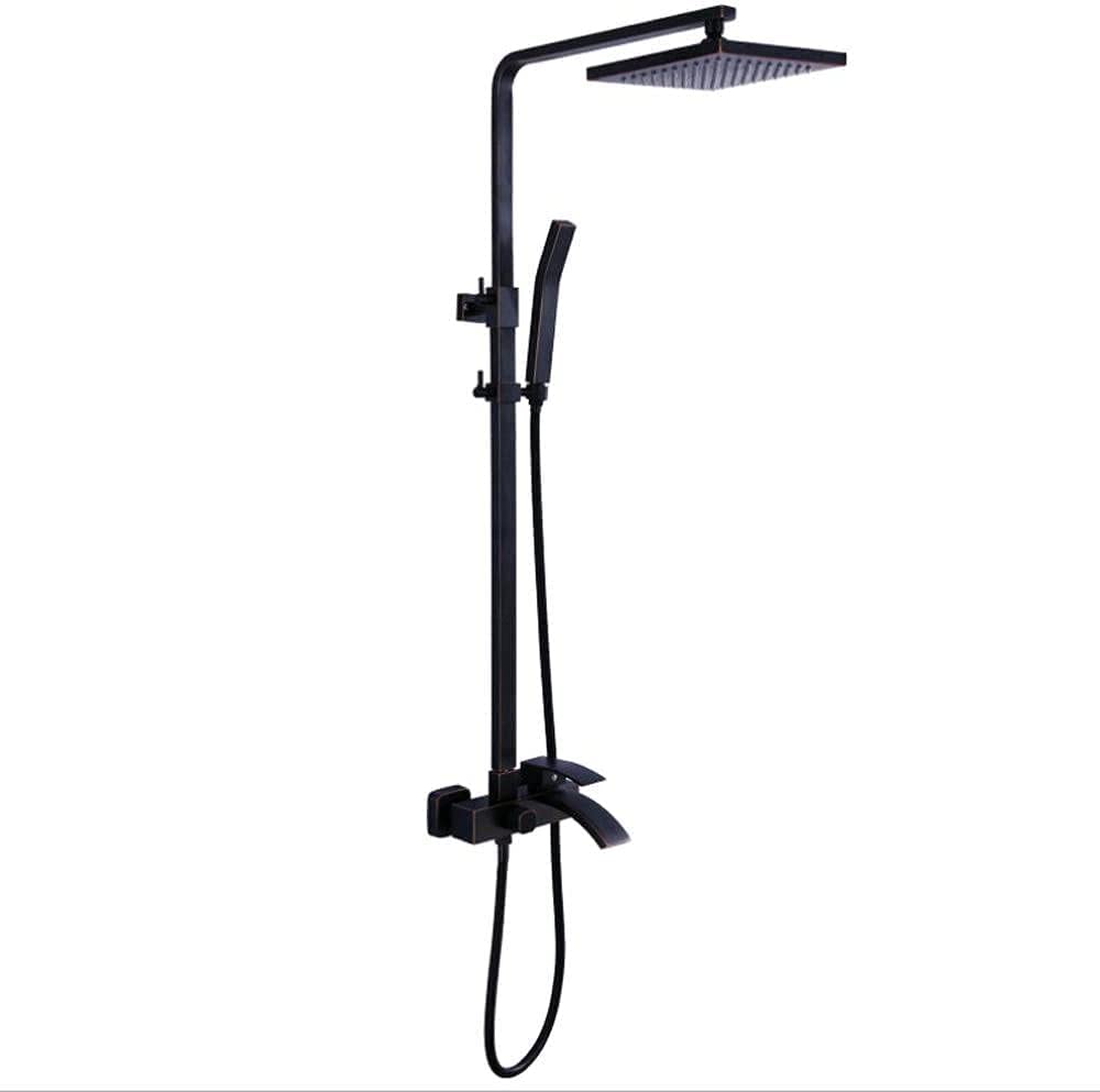 Aycdl Black Full Copper Thermostat Shower Faucet Retro Lift Shower Head With Ladle Hot And Cold Shower Shower Set Interesting Life