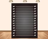 PEKRU 5x7ft Fabric Black Mugshot Backdrop Police Lineup Height Chart Photography Backdrop Bachelorette Night Party Decoration Backgrounds