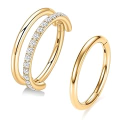 Gold-Single-Double Hoop Single CZ
