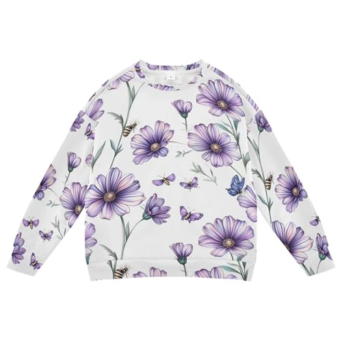 JUNZAN Beauty Osteospermum White Kids Girls Sweatshirt Hoodie Crewneck Tops Clothing Shirts Camping 4T