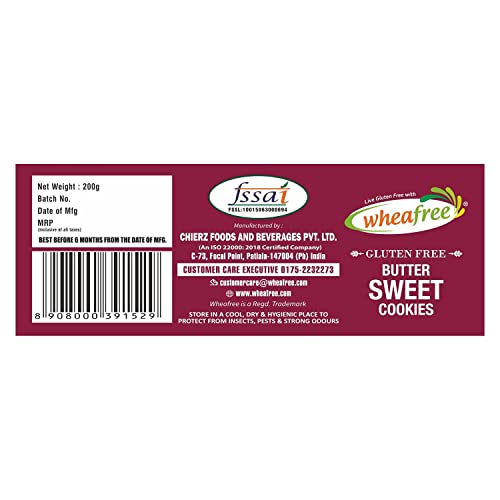 Image of Wheafree Gluten Free Sorghum Sooji (Pack of 2 x 400g Each) & Wheafree Butter Sweet Cookies - Pack of 2 (200g each)