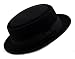 NYFASHION101 Mens Crushable Wool Felt Porkpie Hat w/Feather HE09 Bk-L/XL Black