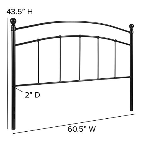 Merrick Lane Kildare Metal Queen Size Headboard Contemporary Arched Headboard With Adjustable Rail Slots #TOP6