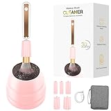 Electric Makeup Brush Cleaner Machine -15000RPM Fast Deep Cleaning and Dry Make Up Brushes Efficient Cleaning With Storage Cas, Portable Spinning Washer, gift for women- pink