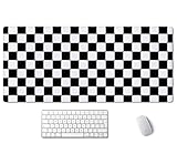 SSOIU - Alfombrilla de ratón para juegos (90, diseño de cuadros en blanco y