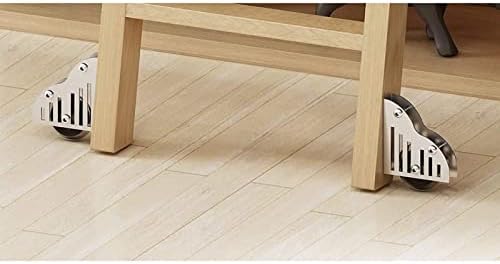 Stainless Steel Rolling Library Ladder Hardware Kit - Mobile Sliding Barn Door Track Accessories - Round Tube with Floor Rollers - No Ladder Required - Durable & Easy to Install