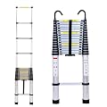 Telescoping Ladder Aluminum 20.3FT 6.2m Extension Ladder with Detachable Hooks, EN131 Standard 330lbs Load Capacity, Adjustable Height Portable Home Step Ladder Weights 36lbs