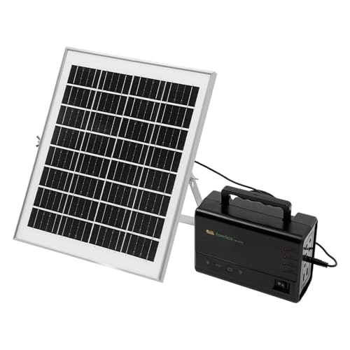 Image of 150W Solar Power Inverter with 4 * 12V LED Bulbs & Panel, Portable Solar Generator for Home Emergency Power Outage, 12V DC to 110V AC Outlet with USB Ports, for Camping, RV, Black