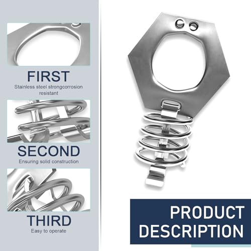 Image of QODOLSI 2 PCS RV Water Heater Cover Latch Fastener, Easy-operation 0.6 inch Thumb Ring + 0.9 inch Spring Stainless Steel Water Heater Door Latch Torque Cam Lock, Modification Parts, for Cars, RVs (Silver)