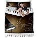 Zestawy pościeli fortepian z klawiaturami i nutami muzycznymi, zestaw podwójnych kołder (1 poszewka na kołdrę + 2 poszewki na poduszkę)3 szt. zestaw kołder, pojedynczy/King / Queen / Double