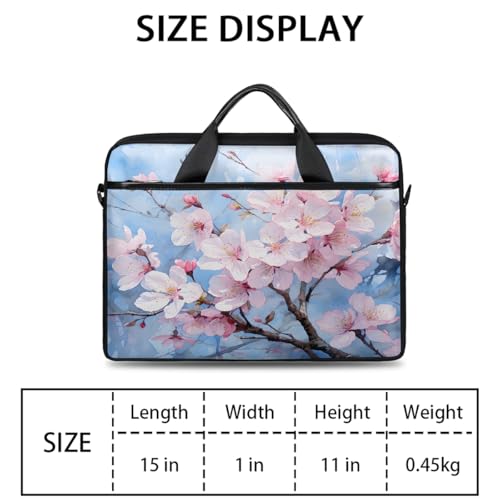 Maletín para laptop 15 pulgadas con diseño de árbol de cerezo miniatura 2