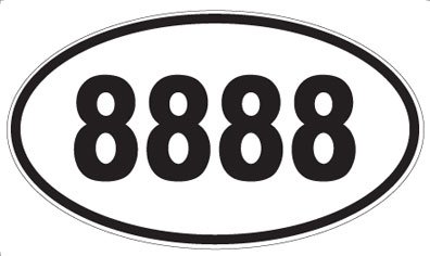 Amazon.com - Number 8888 Oval Sticker