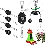 Plant Pulleys for Hanging Plants, Heavy Duty Retractable Hangers, 304 Stainless Steel Rope, Auto Plant Holder, Adjustable Climbing Hook for Garden Baskets Watering, or Bird Feeders (Black-4)
