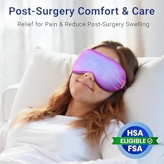 Cooling Eye Mask for Puffy Eyes: Fsa Eligible Items Hsa, Migraines Headache Fast Relief After Surgery Care Cold Compress, Reusable Face Ice Pack Gel Sleep Mask for Dark Circles, Relaxing Gifts(Purple)
