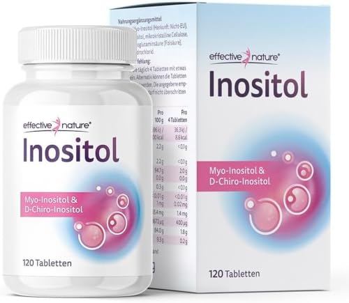 effective nature Inositol Tabletten 120 Stück - Myo & D-Chiro im Optimalen Verhältnis - Mit 400 g Folsäure & 1 4 mg Vitamin B6 pro Tagesdosis - Vegan