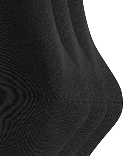 FALKE Herren Socken Airport Multipack M So Wolle Baumwolle einfarbig 3 Paar, Schwarz Black 3000, 43-44