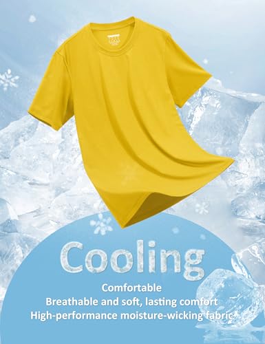 Image of MAGCOMSEN Mens T-Shirts Short Sleeve UPF 50+ Lightweight Moisture Wicking Basic Crewneck Casual Summer Cooling T Shirt